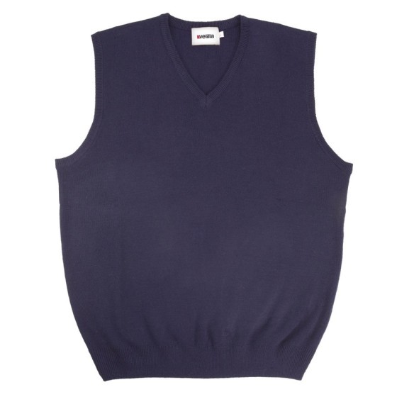 CHALECO DE PUNTO FINO, CUELLO DE PICO