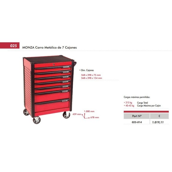 CARRO METÀL.LIC DE 7 CALAIXOS