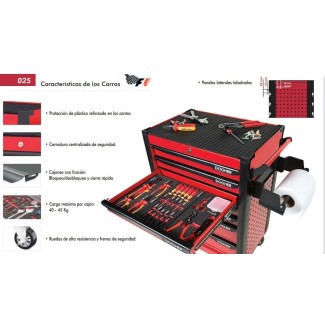 carro metálico de 7 cajones con panel vertical portaherramientas 2 2