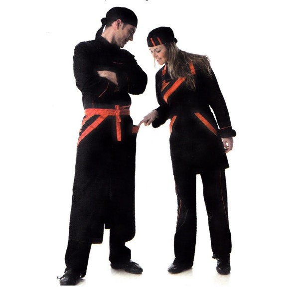 CONJUNTO COCINA HOMBRE 4312 (CHAQUETA, PANTALÓN, PAÑUELO PIRATA Y DELANTAL LARGO FRANCÉS)