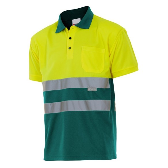 TWO TONE HIGH VISIBILITY SHORT SLEEVE POLO SHIRT