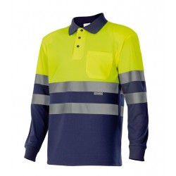 POLO HAUTE VISIBILITE BICOLORE MANCHE LONGUE