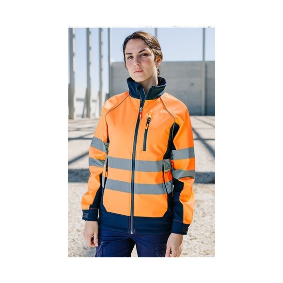 chaqueta softshell bicolor alta visibilidad 3