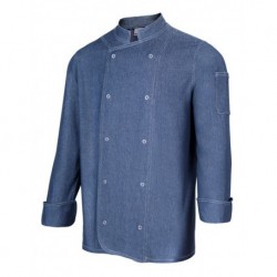 CHAQUETA COCINA DENIM CON AUTOMÁTICOS