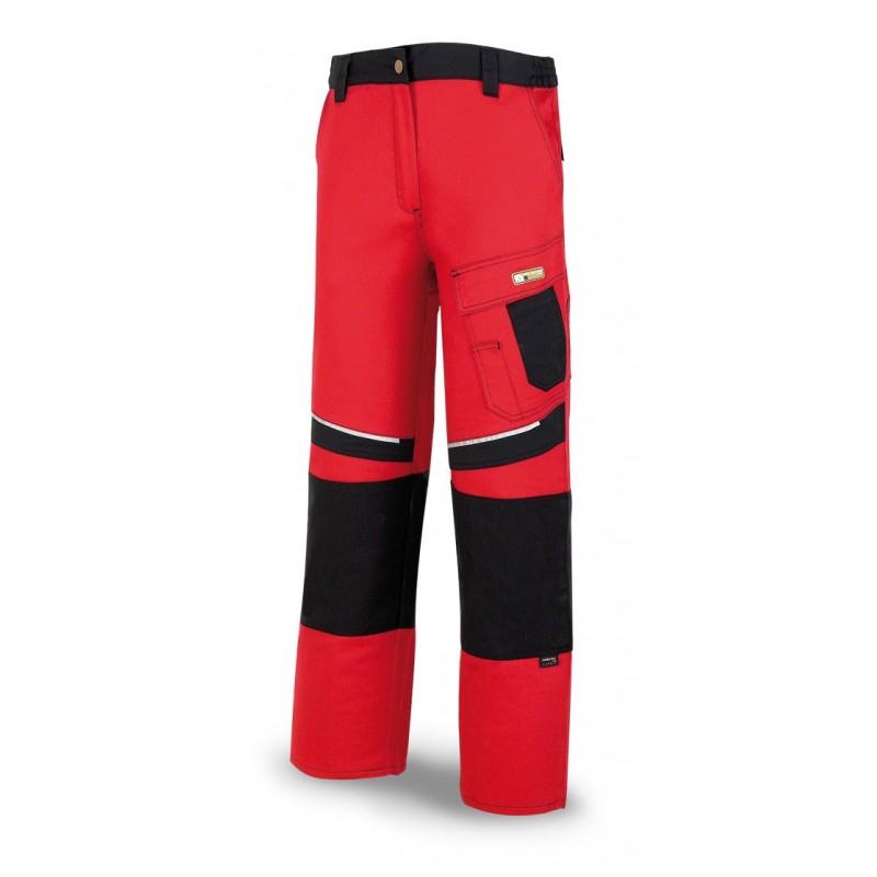TERGAL 245 gr. CANVAS TROUSERS. Marine Red/Black.
