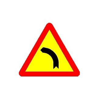 Left dangerous Curve Sign