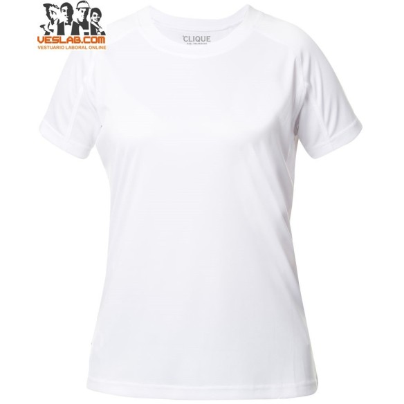 camiseta blanca de manga corta active-t clique ladies 41