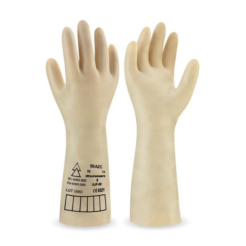 UNSUPPORTED NATURAL LATEX GLOVES. CLASE 0 - 1000V