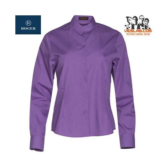 blusa cuello mao mujer m/larga 6