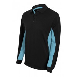TWO TONE LONG SLEEVE POLO SHIRT