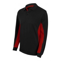 TWO TONE LONG SLEEVE POLO SHIRT