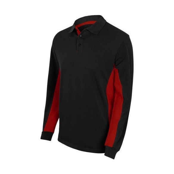 TWO TONE LONG SLEEVE POLO SHIRT