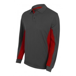 TWO TONE LONG SLEEVE POLO SHIRT