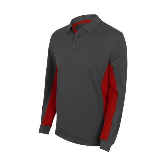 TWO TONE LONG SLEEVE POLO SHIRT