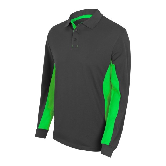 TWO TONE LONG SLEEVE POLO SHIRT
