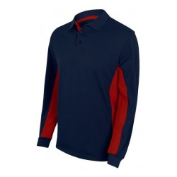 TWO TONE LONG SLEEVE POLO SHIRT
