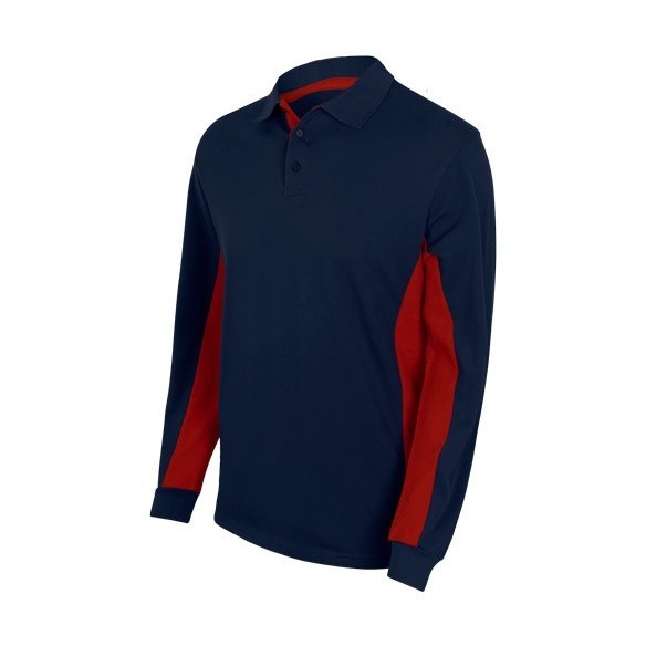TWO TONE LONG SLEEVE POLO SHIRT