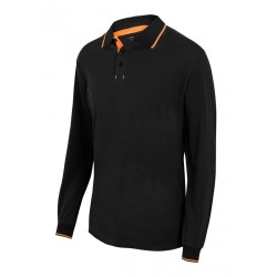 TWO TONE LONG SLEEVE POLO SHIRT