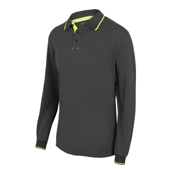 TWO TONE LONG SLEEVE POLO SHIRT