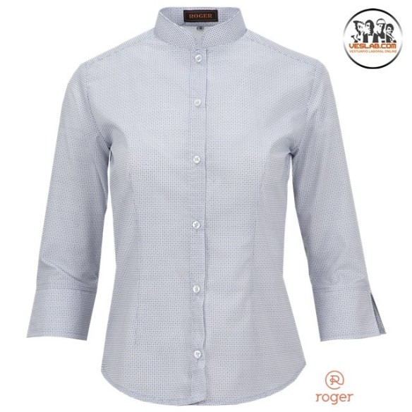 CHEMISE À COL MAO ÈTOILES MANCHES LONGUES POUR FEMME