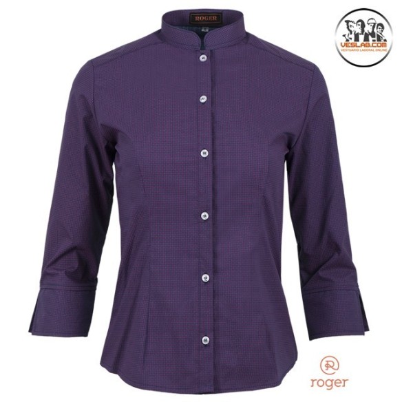 MAO COLLAR PRINT SHIRT FOR WOMAN