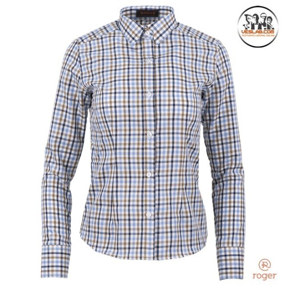 BLUSA A QUADRES MÀNIGA LLARGA