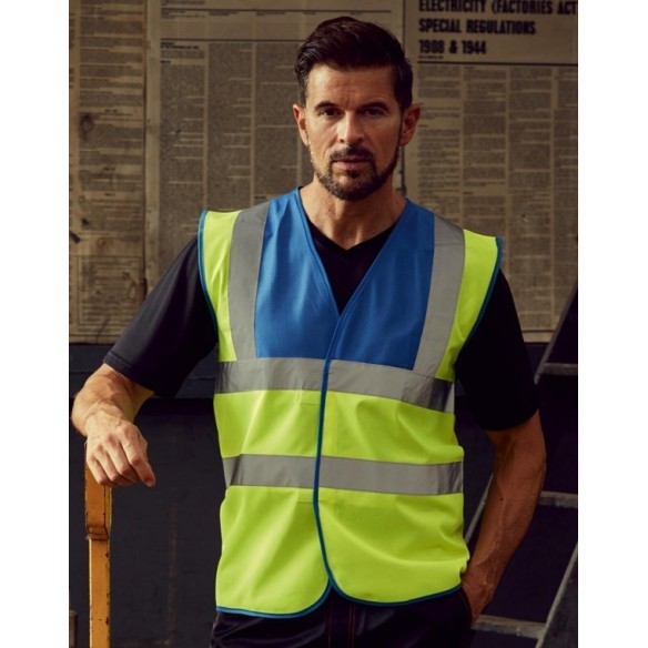 SAFETY VEST OF 2 FLUO STRIPES