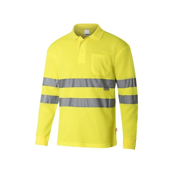 polo algodón m/larga alta visibilidad 1