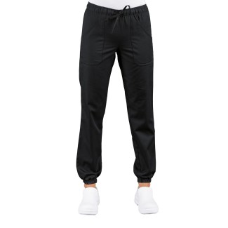 PANTALON NOIR AVEC ELASTIQUE FEMME