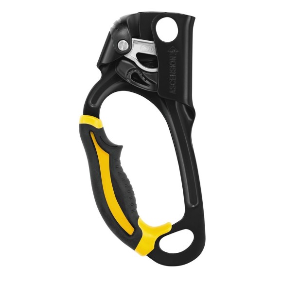 Handled rope clamp for rope ascents