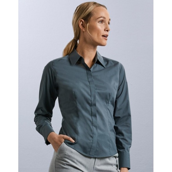 CHEMISE POPELINE MANCHE LONGUES FEMME