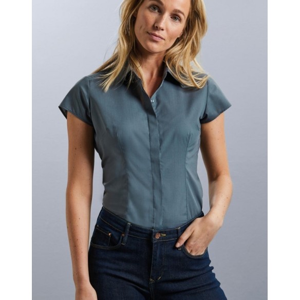 CHEMISE POPELINE MANCHE COURTE FEMME