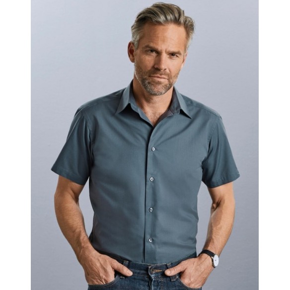 CHEMISE POPELINE MANCHE COURTE HOMME