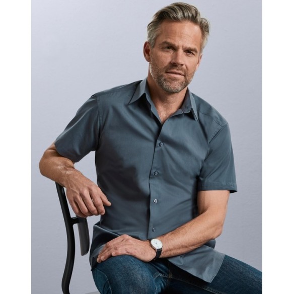 CHEMISE POPELINE MANCHE COURTE HOMME