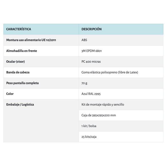 PANTALLA PROTECTORA FACIAL REUTILIZABLE