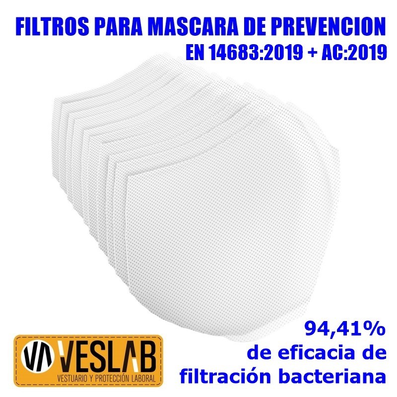 FILTROS PARA MÁSCARA DE PREVENCION (10 uds.)