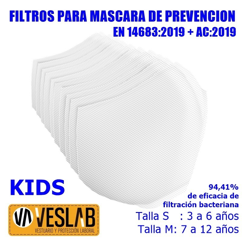 PREVENTION MASK FILTERS KIDS (10 uts.)