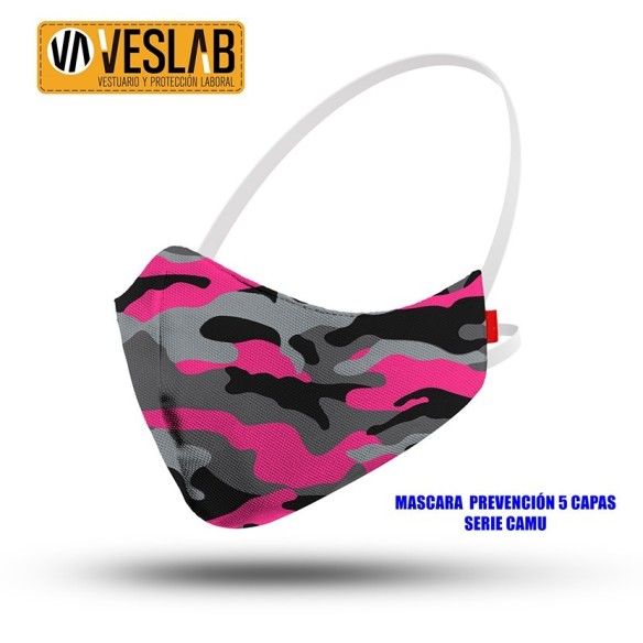 MASQUE DE PREVENTION 5 COUCHES LIGNE CAMOU