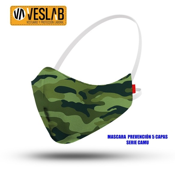 MASQUE DE PREVENTION 5 COUCHES LIGNE CAMOU