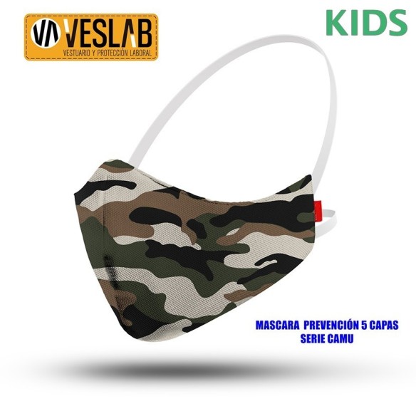 MASQUE PREVENTION 5 COUCHES LIGNE CAMOU