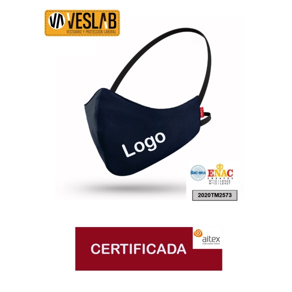 máscara personalizable 5 capas - 1 color (mínimo 100 uds.)