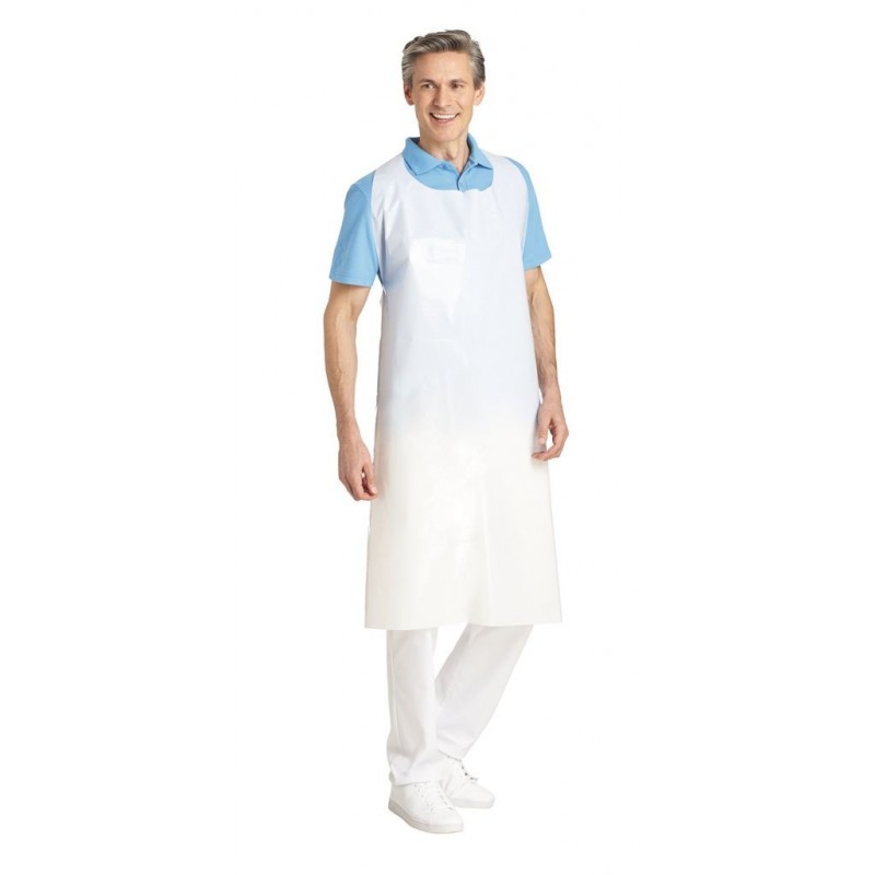 delantal plástico unisex blanco (50 uds.) 1