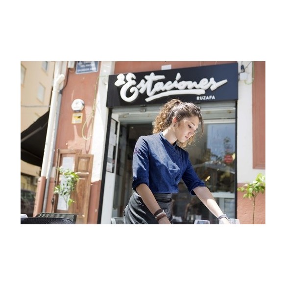 VESTE DE CUISINE JEANS ÉLASTIQUE POUR FEMMES