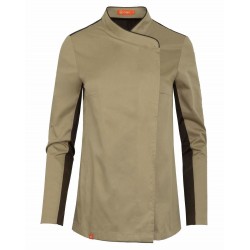 WOMEN'S KITCHEN JACKET WITH CONTRASTING TRIM