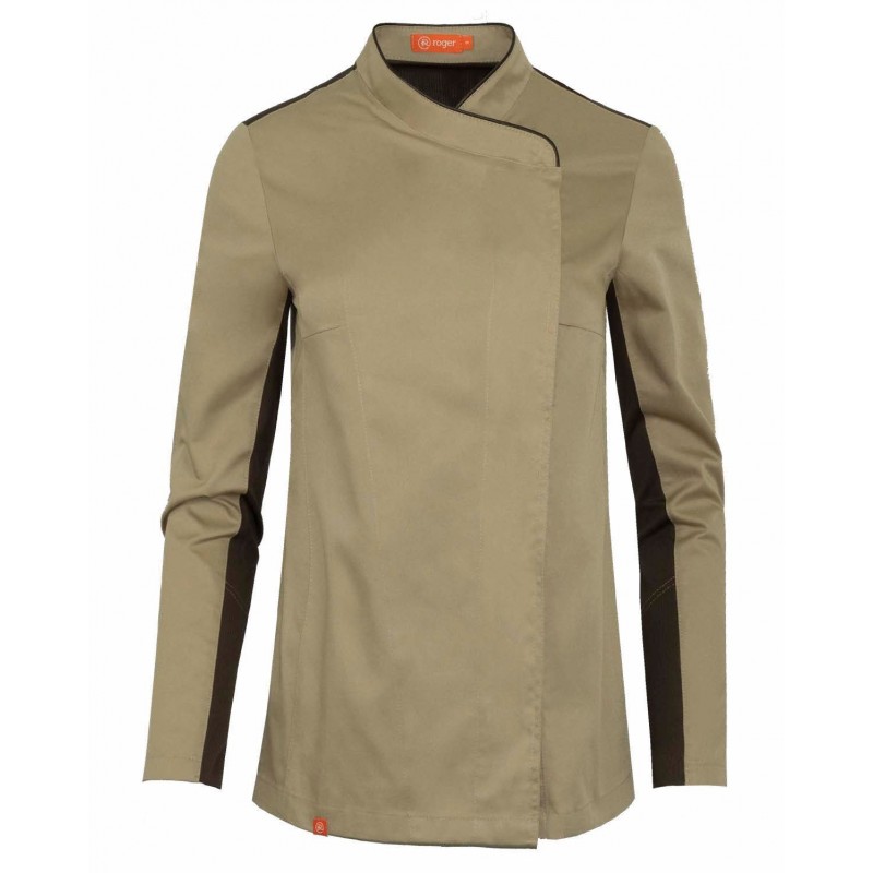 WOMEN'S KITCHEN JACKET WITH CONTRASTING TRIM