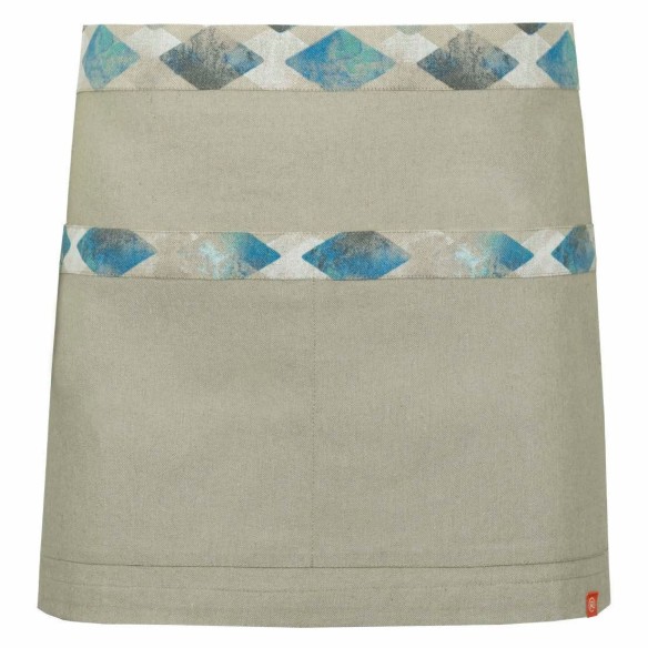 CONTRASTING ROMBS SHORT APRON