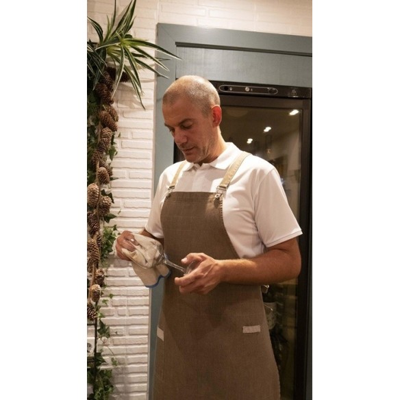 DENIM APRON COLOR DEGRADED CHECKS