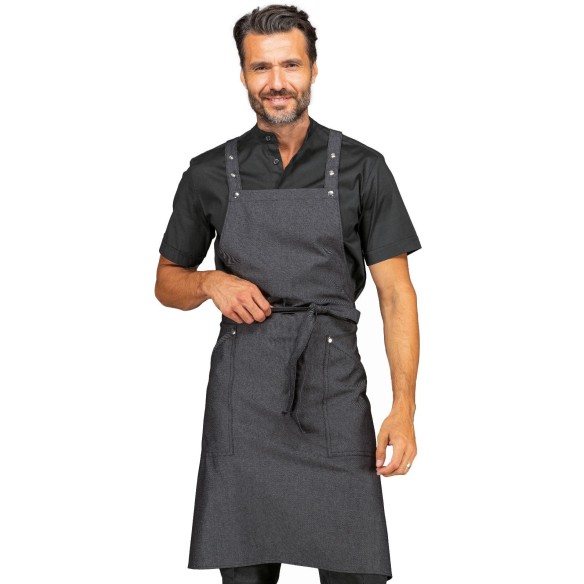 WATSON BLACK JEANS APRON BIB