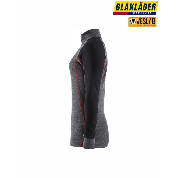 camiseta térmica mujer con cremallera xwarm 100% merino 3