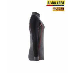 camiseta térmica mujer con cremallera xwarm 100% merino 4